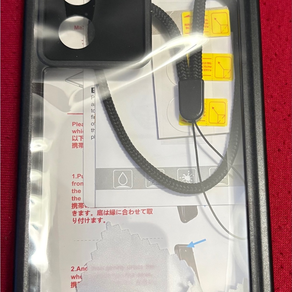 Black Phone Case with Lanyard